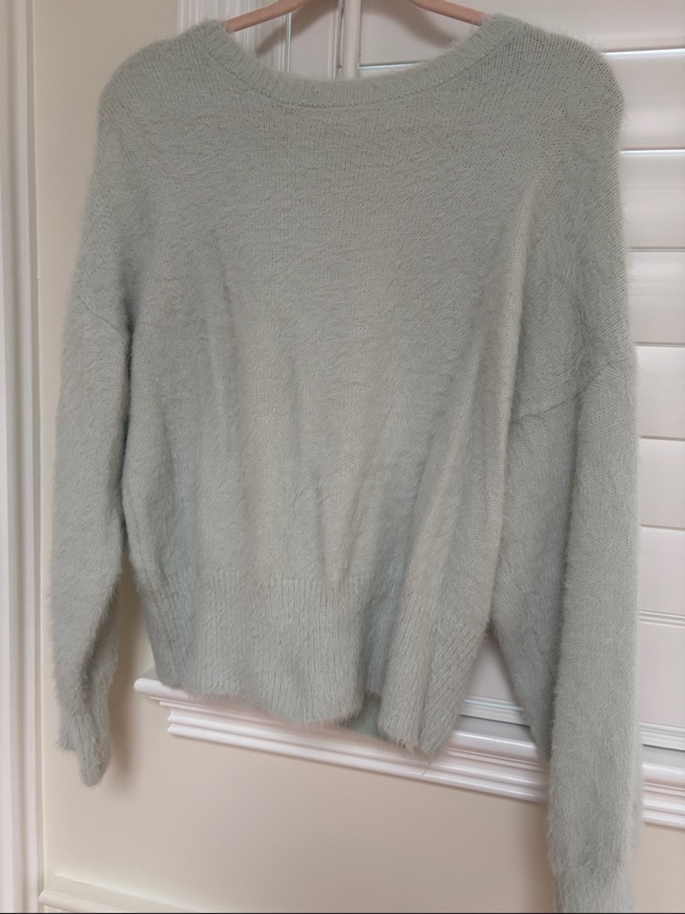 Mint Green Fuzzy Crewneck